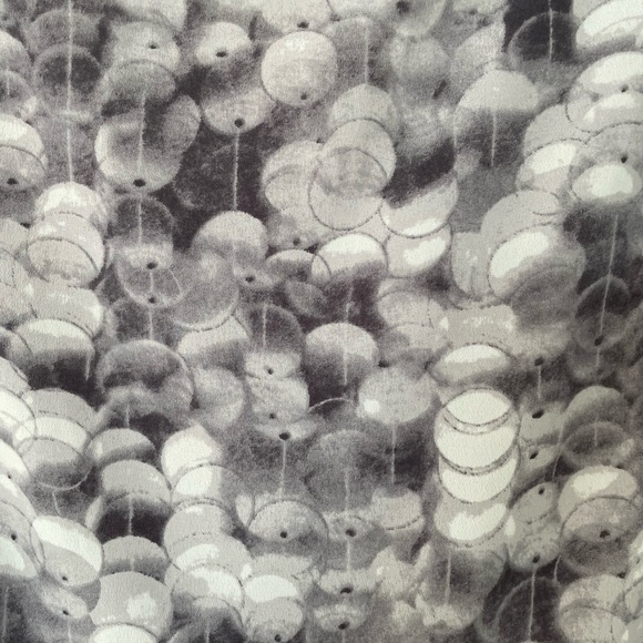 Anthropologie Coconino Gray White Meta Watercolor Dot A-line Fit and Flare Dress - Picture 7 of 7